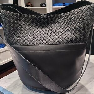 🖤🇮🇹 Italian Hand-Woven Leather Bucket Bag by Falor 🇮🇹🖤